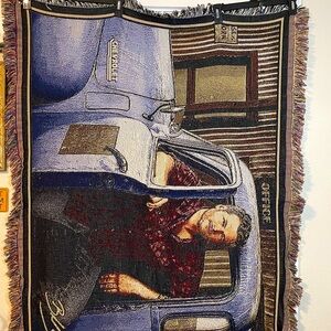 Blake Shelton tapestry woven afghan throw blanket w/ fringe approx 3’ x 4.5’